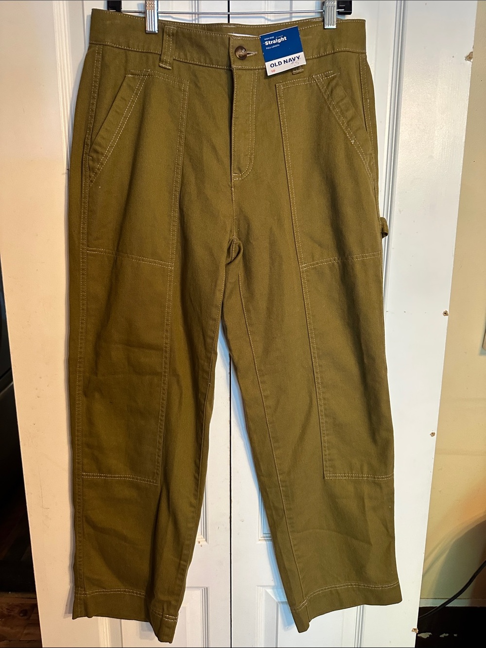 Old Navy Men's Straight Utility Pants in Olive